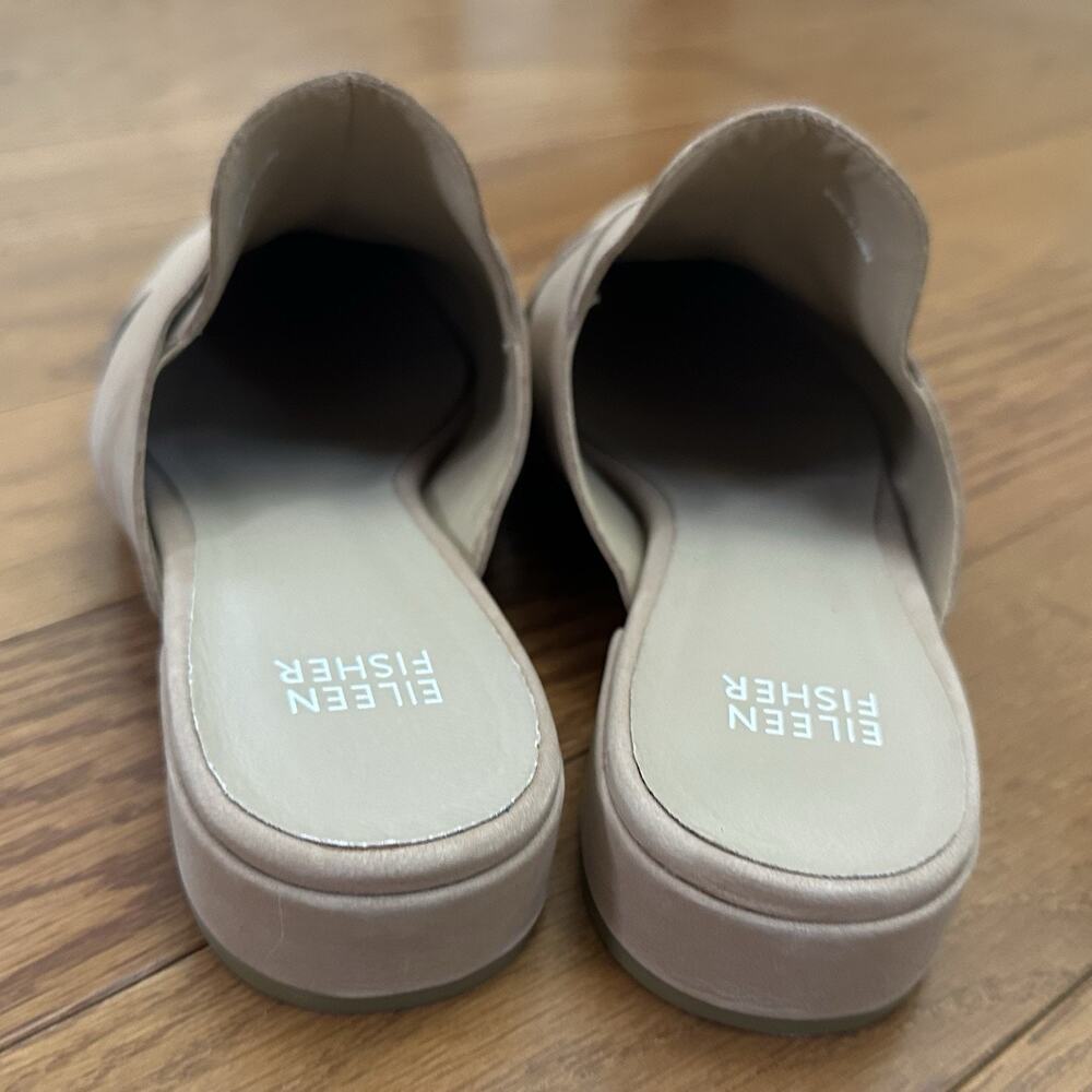 Eileen Fisher Women’s Size 6.5 Brown Nubuck Leather Slides Mules Pointed - Picture 5 of 7